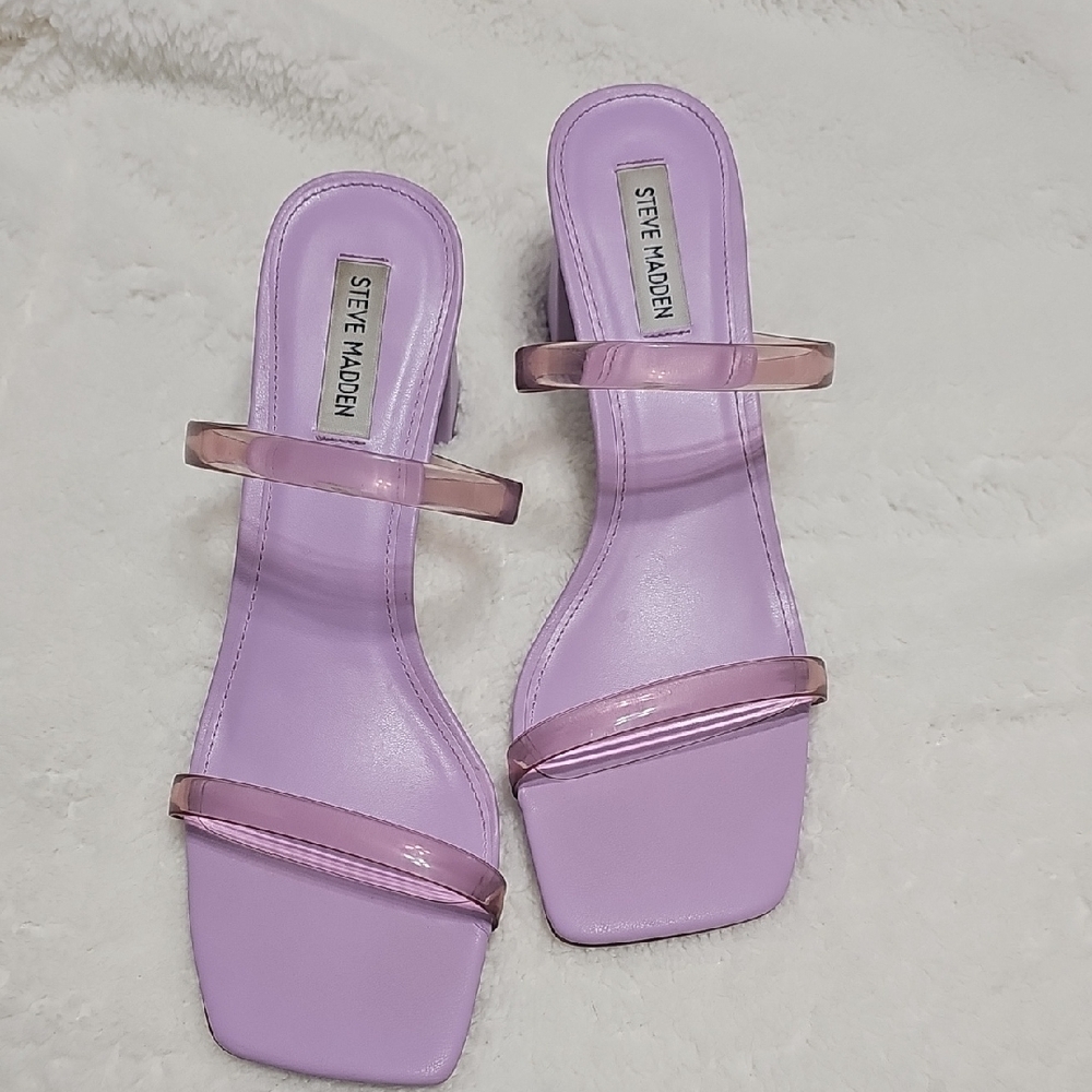 Steve Madden Purple Heeled Mules with Square Toe